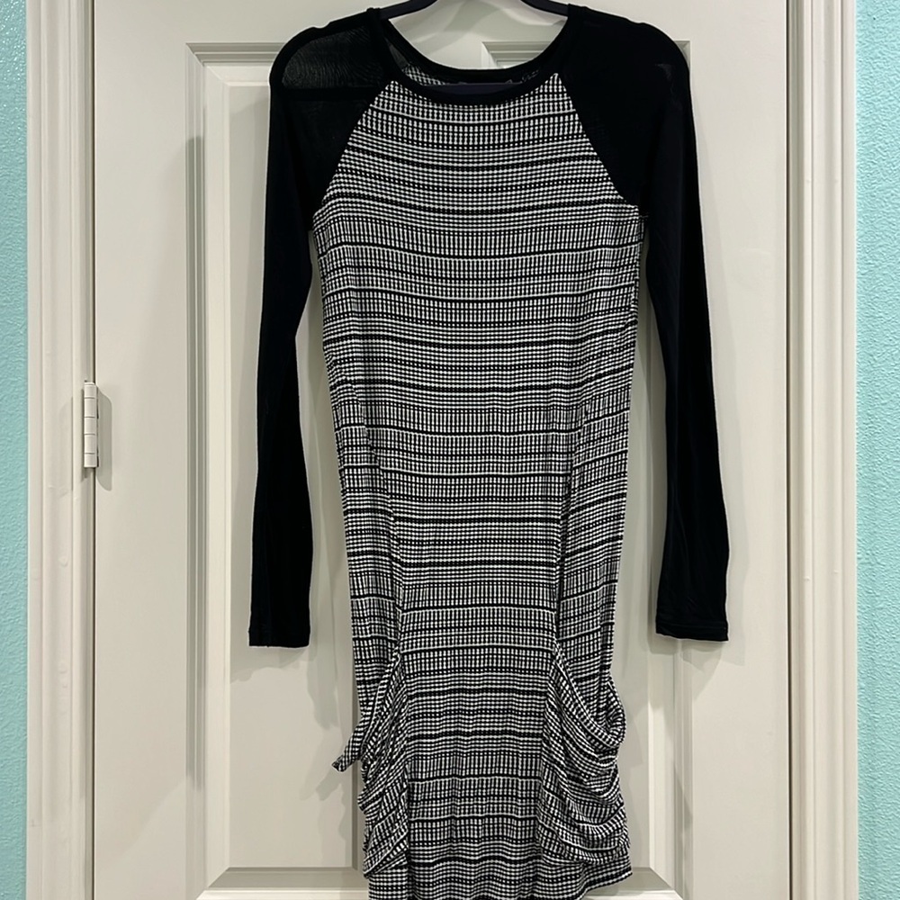 BCBGMaxAzria Black and White Midi Dress